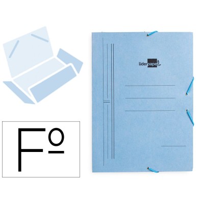 PASTA CARTAO LP  C/ 3xABAS  A4 FOLIO C/ ELASTICOS  AZUL