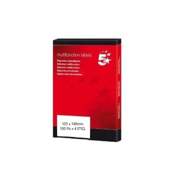 ETIQUETAS BRANCAS A4 5* 105x148mm 100FLS x 4 ETIQ.