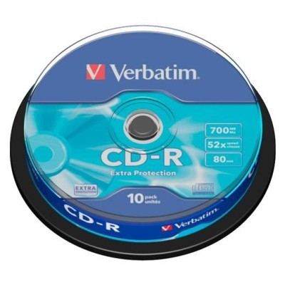 CD-R VERBATIM 700MB 52x 80MIN CAKE 10unid.