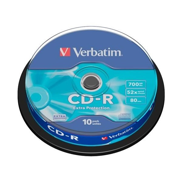 CD-R VERBATIM 700MB 52x 80MIN CAKE 10unid.