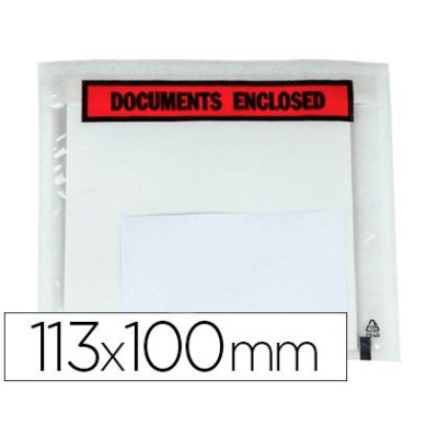 ENVELOPE ADESIVO TRANSPARENTE  113x100mm Pack 100unid.