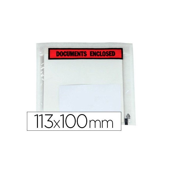 ENVELOPE ADESIVO TRANSPARENTE  113x100mm Pack 100unid.