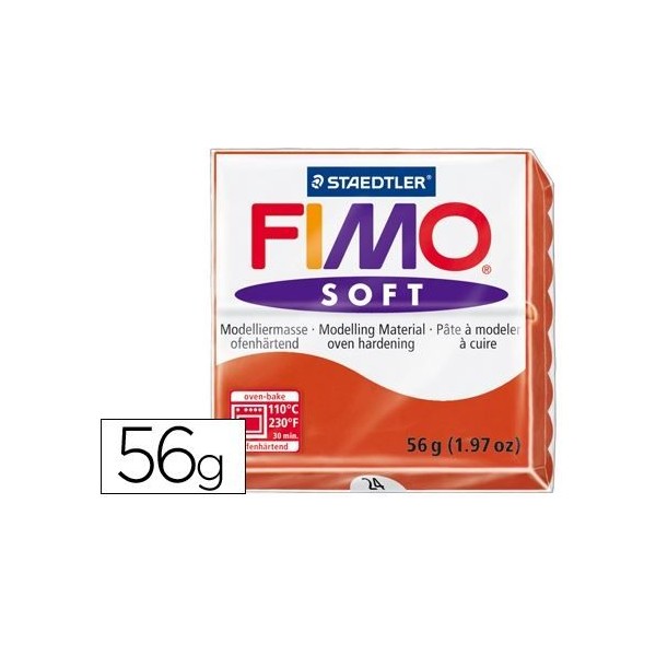 PASTA MODELAR FIMO SOFT 56/57gr. VERMELHO INDIO 24