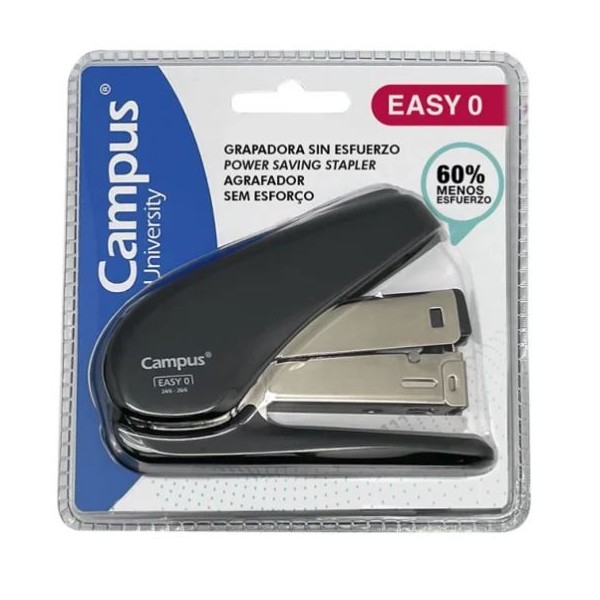 BLISTER C/ AGRAFADOR S/ ESFORÇO CAMPUS EASY 0 (24/6) 20FLS PRETO