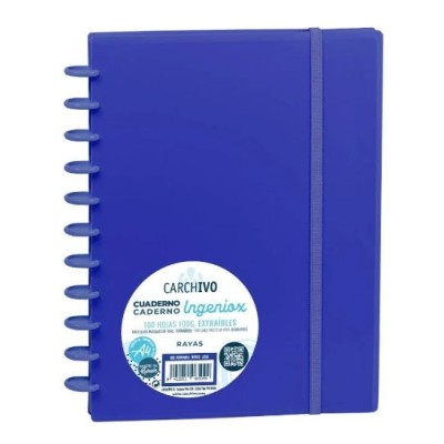 CADERNO INTELIGENTE "PP" INGENIOX A4 100gr. 100FLS PAUTADO COR AZUL INTENSO