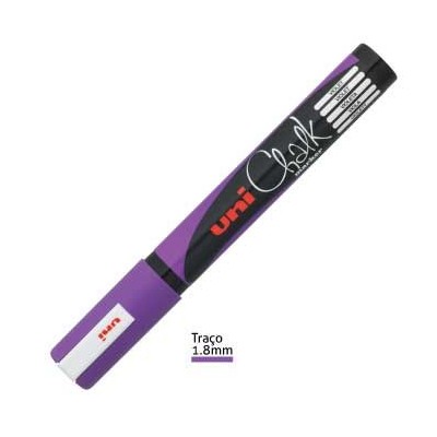 MARCADOR GIZ LIQUIDO UNIBALL CHALK  PWE-5M 1.8 a 2.5mm VIOLETA / ROXO