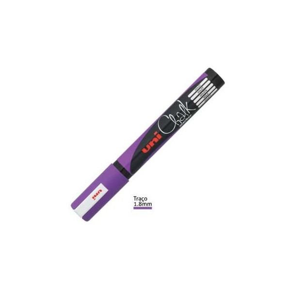 MARCADOR GIZ LIQUIDO UNIBALL CHALK  PWE-5M 1.8 a 2.5mm VIOLETA / ROXO