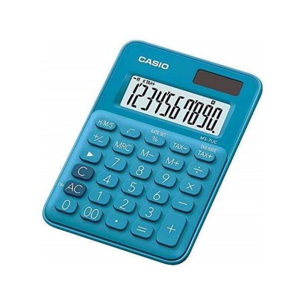 CALCULADORA SECRETARIA CASIO MS7UC AZUL 10 DIG
