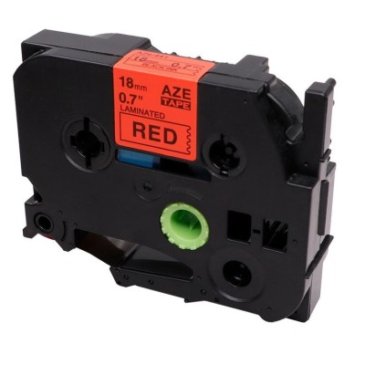 FITA P/ GRAVAÇAO COMPATIVEL C/  BROTHER P-TOUCH TZE441  18MM x 8MT TEXTO PRETO / FITA VERMELHO