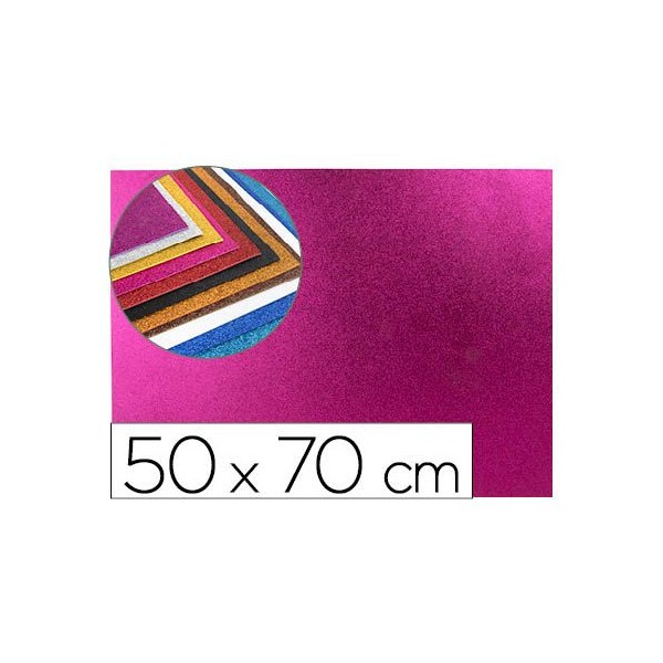 PLACA GOMA EVA 50x70CM ROSA PURPURINA