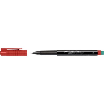 MARCADOR ACETATO PERMANENTE FABER-CASTELL 0.4MM S VERMELHO