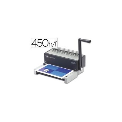 ENCADERNADORA MANUAL P/ ESPIRAL PVC GBC COMB BIND C150 PRO FURA 20FLS A4 ENCADERNA ATE 450FLS