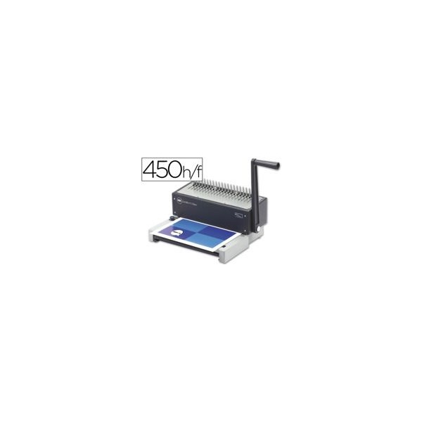 ENCADERNADORA MANUAL P/ ESPIRAL PVC GBC COMB BIND C150 PRO FURA 20FLS A4 ENCADERNA ATE 450FLS