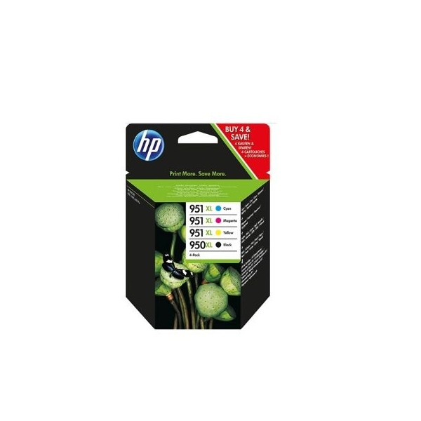 KIT 4 TINTEIROS HP 950XL( BK) + 951XL (C/M/Y) ORIGINAL