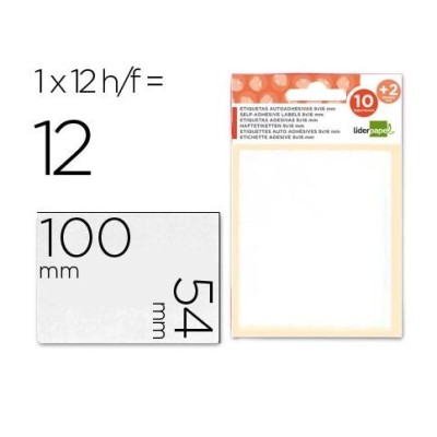 ETIQUETAS LP 54x100mm FOLHA 12x9cm 12FLS x 1 ETIQ