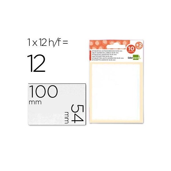ETIQUETAS LP 54x100mm FOLHA 12x9cm 12FLS x 1 ETIQ