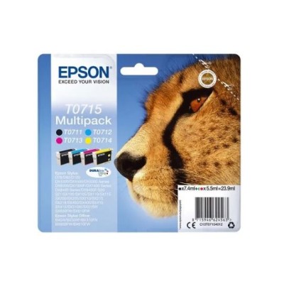 KIT 4 TINTEIROS EPSON T0715 (BK/C/M/Y) ORIGINAL