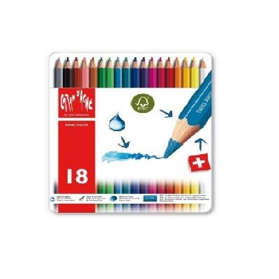LAPIS DE CORES CARAND'ACHE FANCOLOR C/ Cx METALICA 18CORES