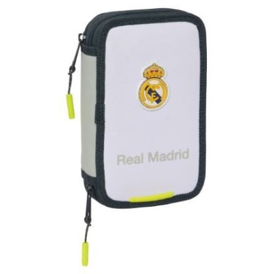 ESTOJO ESCOLAR (PLUMIER) DUPLO SAFTA REAL MADRID C/ 28 PEÇAS 