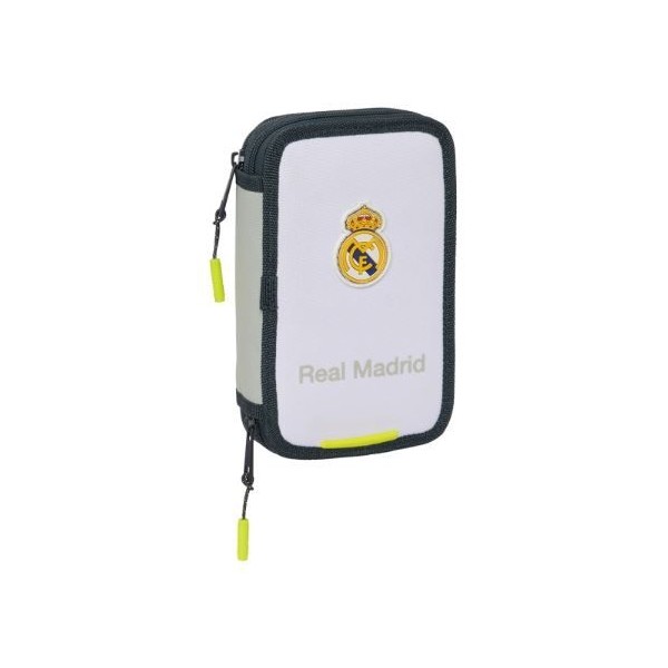 ESTOJO ESCOLAR (PLUMIER) DUPLO SAFTA REAL MADRID C/ 28 PEÇAS 