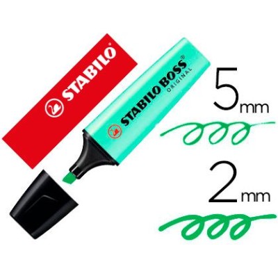 MARCADOR FLUORESCENTE STABILO BOSS 70/116 PASTEL VERDE MENTA