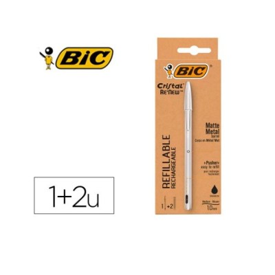 CANETA ESFEROGRAFICA BIC RENEW C/ 2x RECARGAS PRETA