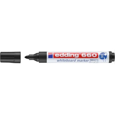 MARCADOR QUADRO BRANCO EDDING 660 PT-CN 1,5-3MM - RECARREGAVEL - PRETO
