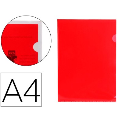 BOLSA / DOSSIER C/ ABERTURA EM "L"  A4 220x330mm 180MIC  VERMELHO