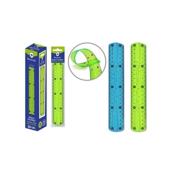 REGUA FLEXIVEL BISMARK 20CM CORES SORTIDAS