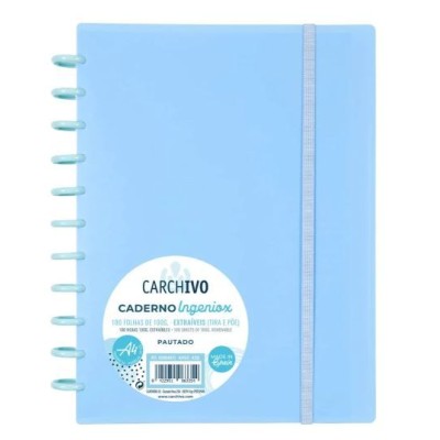 CADERNO INTELIGENTE "PP" INGENIOX A4 100gr. 100FLS PAUTADO COR AZUL PASTEL