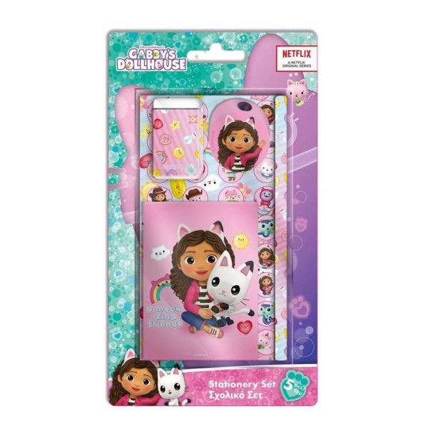 BLISTER C/ CONJUNTO ESCOLAR 5 PEÇAS GABBY´S DOLLHOUSE
