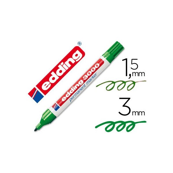 MARCADOR PERMANENTE EDDING 3000 PT-CN 1,5-3MM VERDE