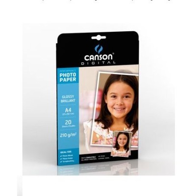 PAPEL FOTOGRAFICO CANSON INKJET GLOSSY A4 210gr. 20FLS