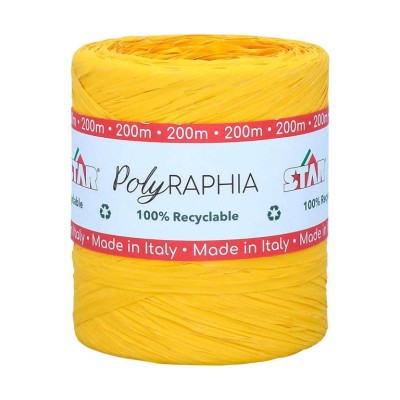 ROLO RAFIA POLYRAPHIA 15MMx200MT  AMARELO