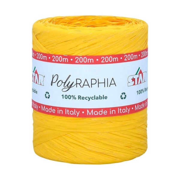 ROLO RAFIA POLYRAPHIA 15MMx200MT  AMARELO