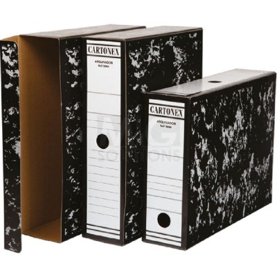 CAIXA ARQUIVO DEFINITIVO CARTAO FIXA C/ ABERTURA A4 325x240x80mm MARMOREADA