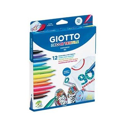 MARCADORES COLORIDOS GIOTTO DECOR TEXTIL P/ T-SHIRT (12 CORES)