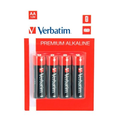 BLISTER C/ 4 x PILHAS ALCALINA VERBATIM PREMIUM LR06  AA - 1,5V
