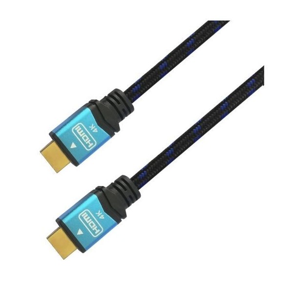 CABO HDMI DOURADO MACHO / MACHO AISENS  2.0 4K 60Hz 18Gbps  2MT -  PRETO/AZUL
