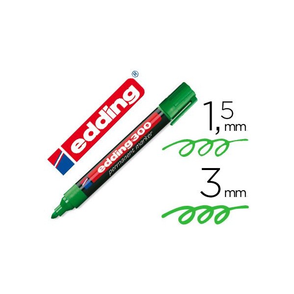 MARCADOR PERMANENTE EDDING 300 PT-CN 1,5-3MM VERDE