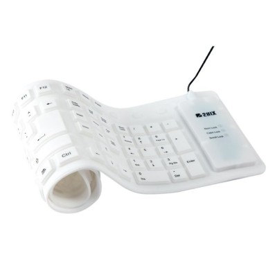 TECLADO EM SILICONE LAVAVEL 2HIX C/ FIO USB - BRANCO
