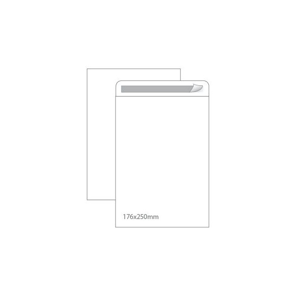 CAIXA 250 ENVELOPES SACO BRANCO B5 90gr. 175/176x250mm AUTODEX