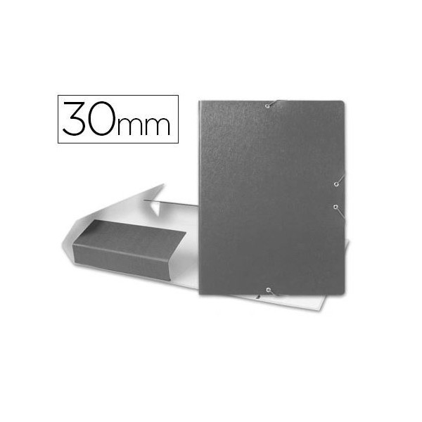 PASTA / CAPA PROJETOS CARTAO FIBRA C/ ABAS C/  ELASTICO L 30mm CINZA