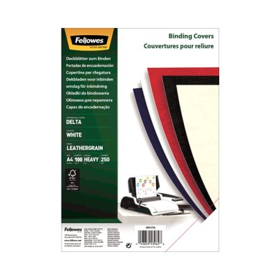 CAPAS DE ENCADERNAR DELTA COURO A4 250GRS 100FLS BRANCO