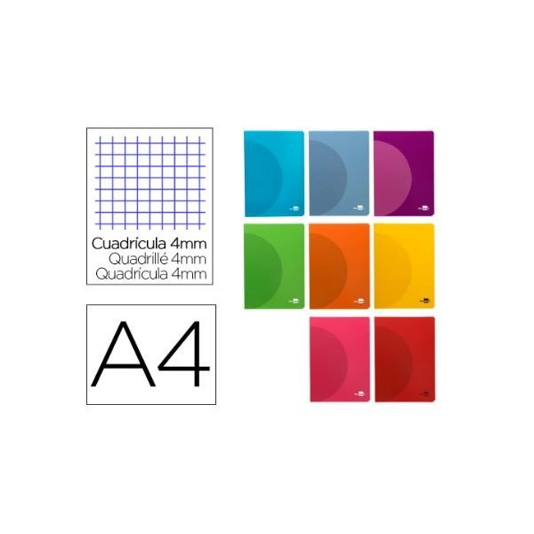 CADERNO AGRAFADO LP CAPA COLORIDA SORTIDAS PLASTIFICADA A4 48FLS 90GR QUADRICULADO