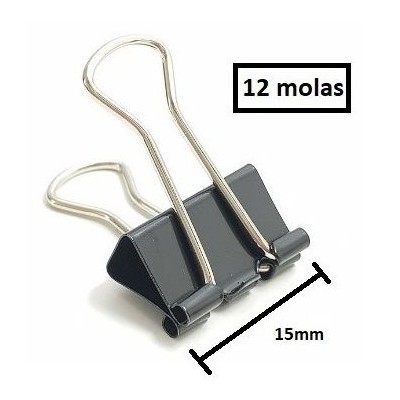 CAIXA C/ 12 x MOLAS PAPEIS PRETAS 15MM 
