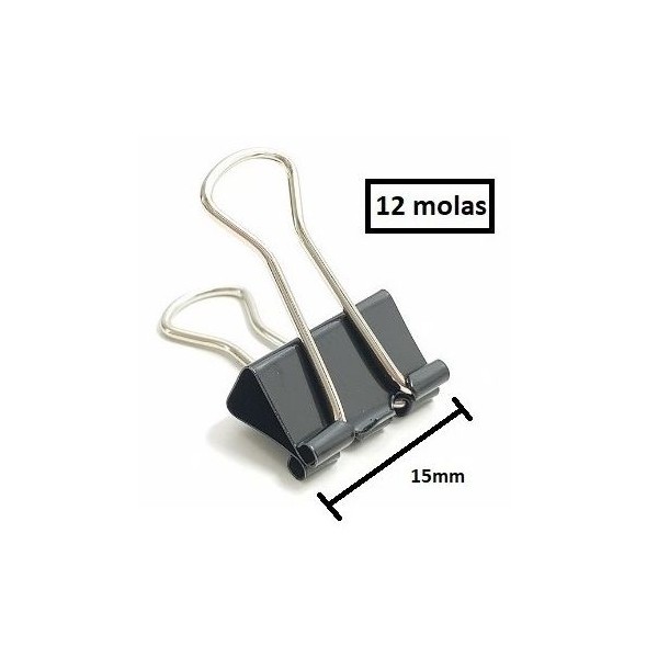 CAIXA C/ 12 x MOLAS PAPEIS PRETAS 15MM 
