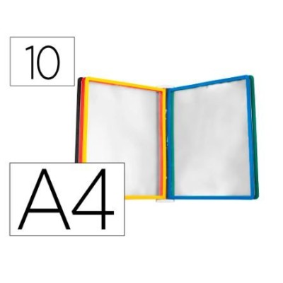 PORTA CATALOGO PAREDE PLASTICO A4 C/ 10 BOLSAS SORTIDAS