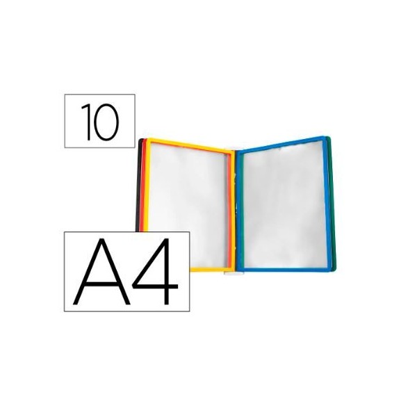 PORTA CATALOGO PAREDE PLASTICO A4 C/ 10 BOLSAS SORTIDAS