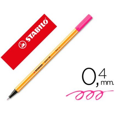 MARCADOR FINO STABILO FINELINER POINT 88 / 56  0,4MM ROSA